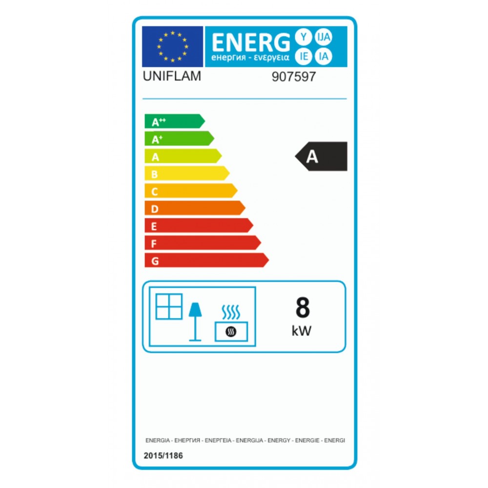 Kaminasüdamik UNIFLAM 600 PLUS ECO koos klapiga ja õhuvarustusega, 8 kW | Kaminasüdamik | Kaminad |