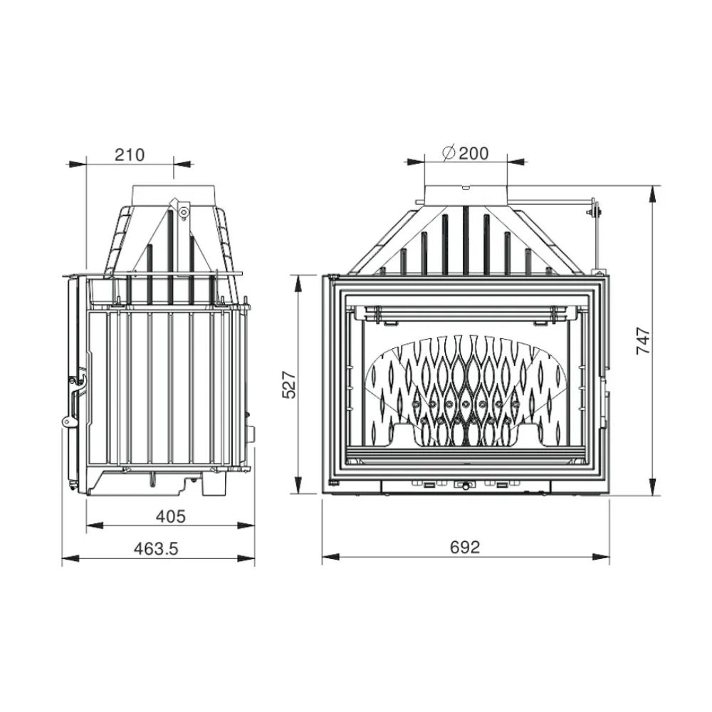 Kaminasüdamik UNIFLAM 700 LUX ECO koos klapiga, 12 kW | Kaminasüdamik | Kaminad |