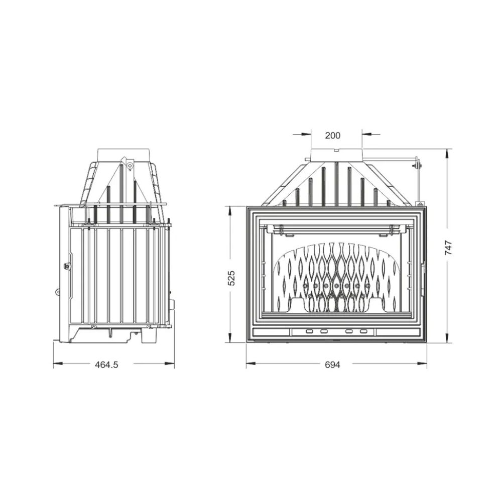 Kaminasüdamik UNIFLAM 700 OPTIMA ECO koos klapiga, 12 kW | Kaminasüdamik | Kaminad |