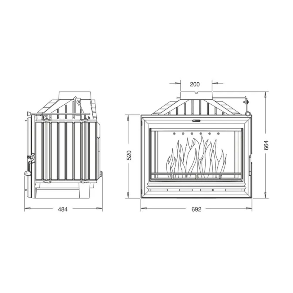 Kaminasüdamik UNIFLAM 700 OPTION ECO koos klapiga, 10 kW | Kaminasüdamik | Kaminad |