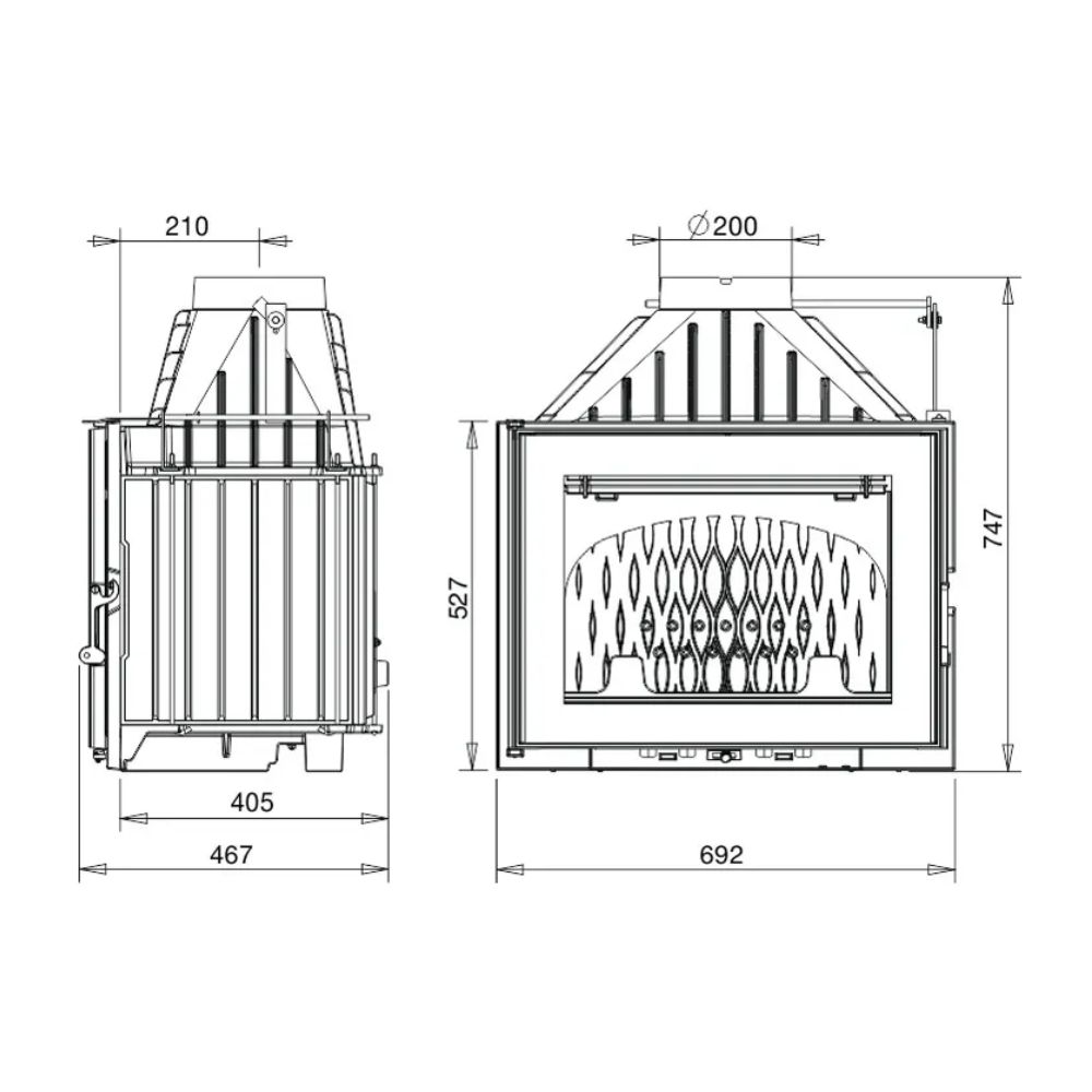 Kaminasüdamik UNIFLAM 700 PLUS ECO koos klapiga, 12 kW | Kaminasüdamik | Kaminad |