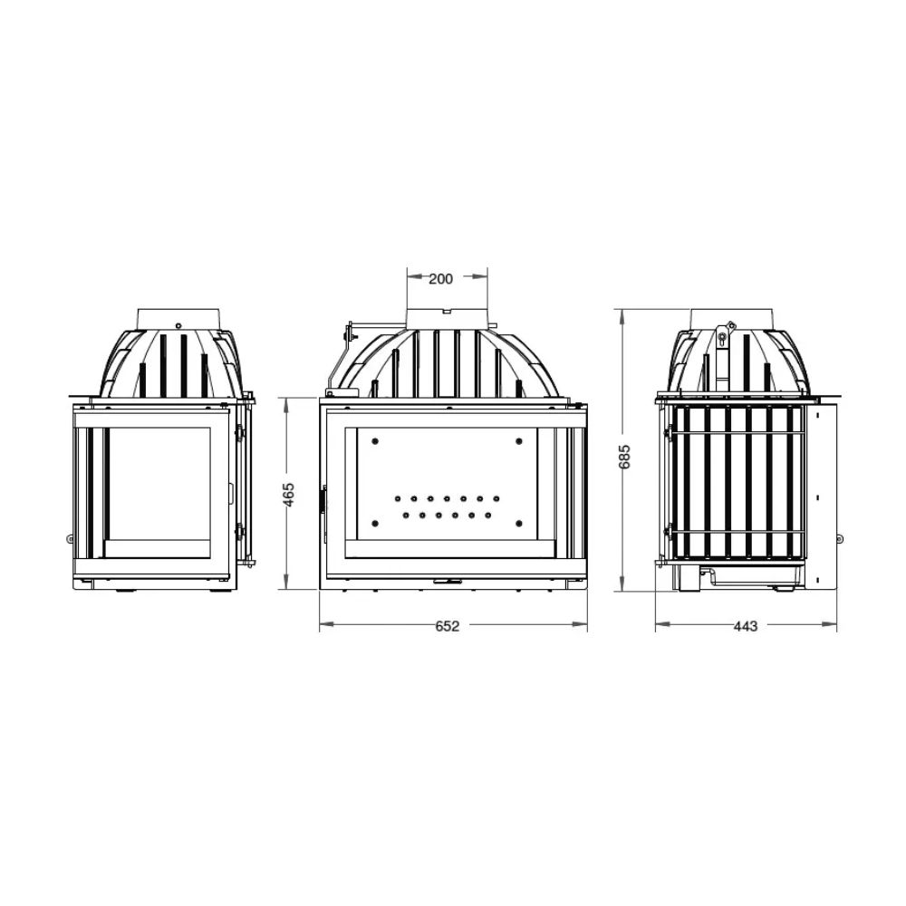 Kaminasüdamik UNIFLAM 700 PLUS ECO koos klapiga, paremal pool, 9 kW | Kaminasüdamik | Kaminad |