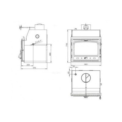 Veesärgiga kaminasüdamik 90 Prity C W18, 23.5kw - Prity