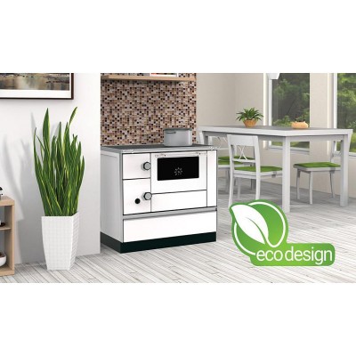 Puuküttega pliit Alfa Plam Alfa 90 H Favorit Valge, 6.5kW - Kaminpliidid / Puupliidid