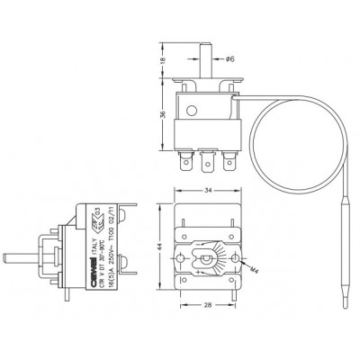Capillary electromechanical thermostat Cewal, CTR - Keskküte