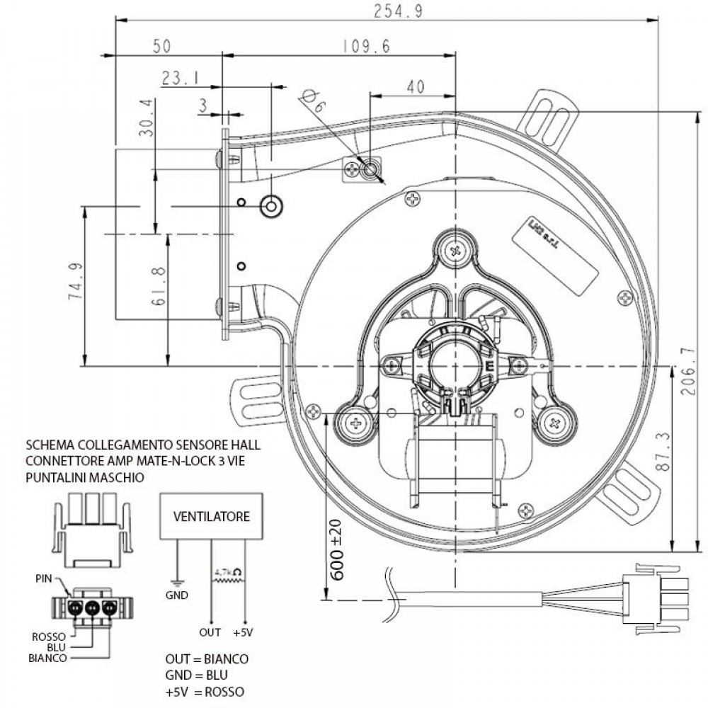 Suitsutõmbe ventilaator pelletikaminatele Eco Spar, Nordica Extraflame, Palazzetti, Piazzetta, Sideros, Palladio ja teistele ventilaator 160m³/h 50W 300Pa | Pelletikaminate ventilaatorid ja puhurid | Pelletikamina osad |