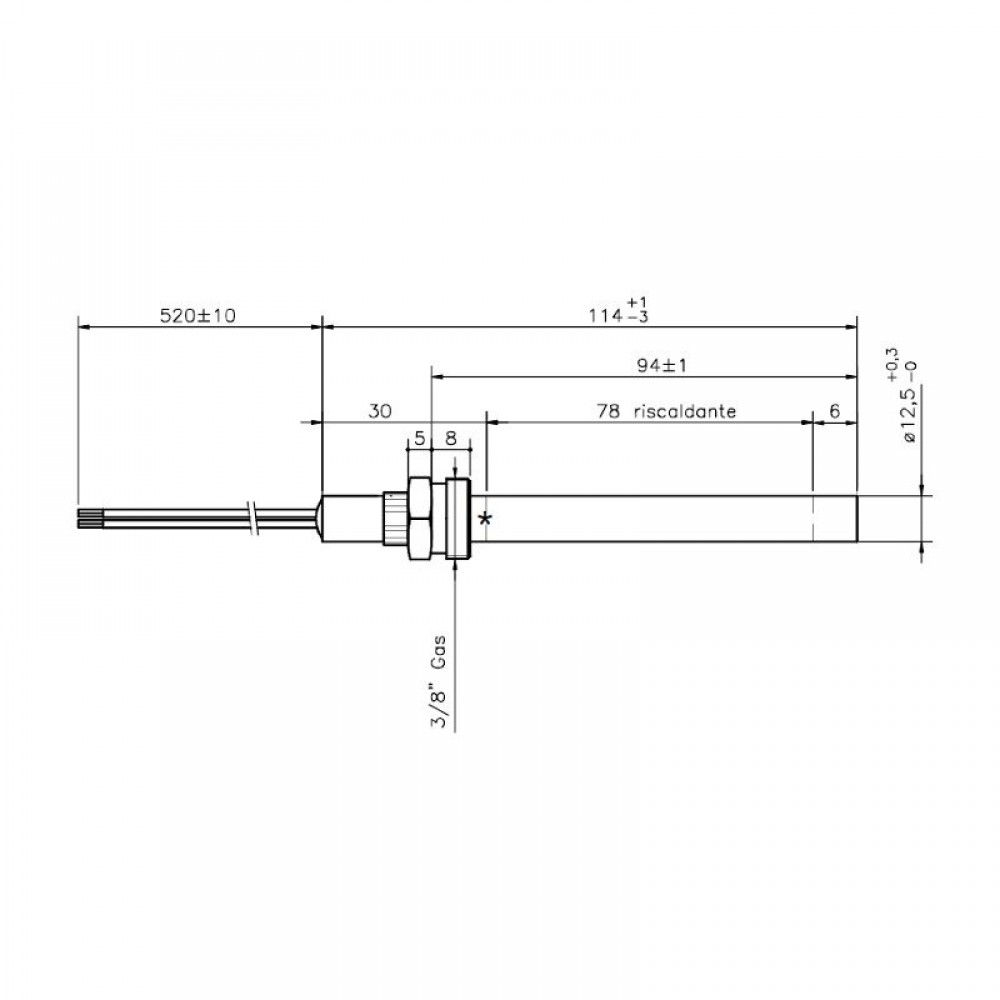 Pelleti süütepulk Ecoteck, Ravelli ja teised kogupikkus 114mm, 250W | Pelleti süütepulk | Pelletikamina osad |