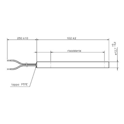 Pelleti süütepulk Arce, Cadel, Eurofiamma, Eurosteack ja teised, kogupikkus 101mm, 300W - Pelleti süütepulk