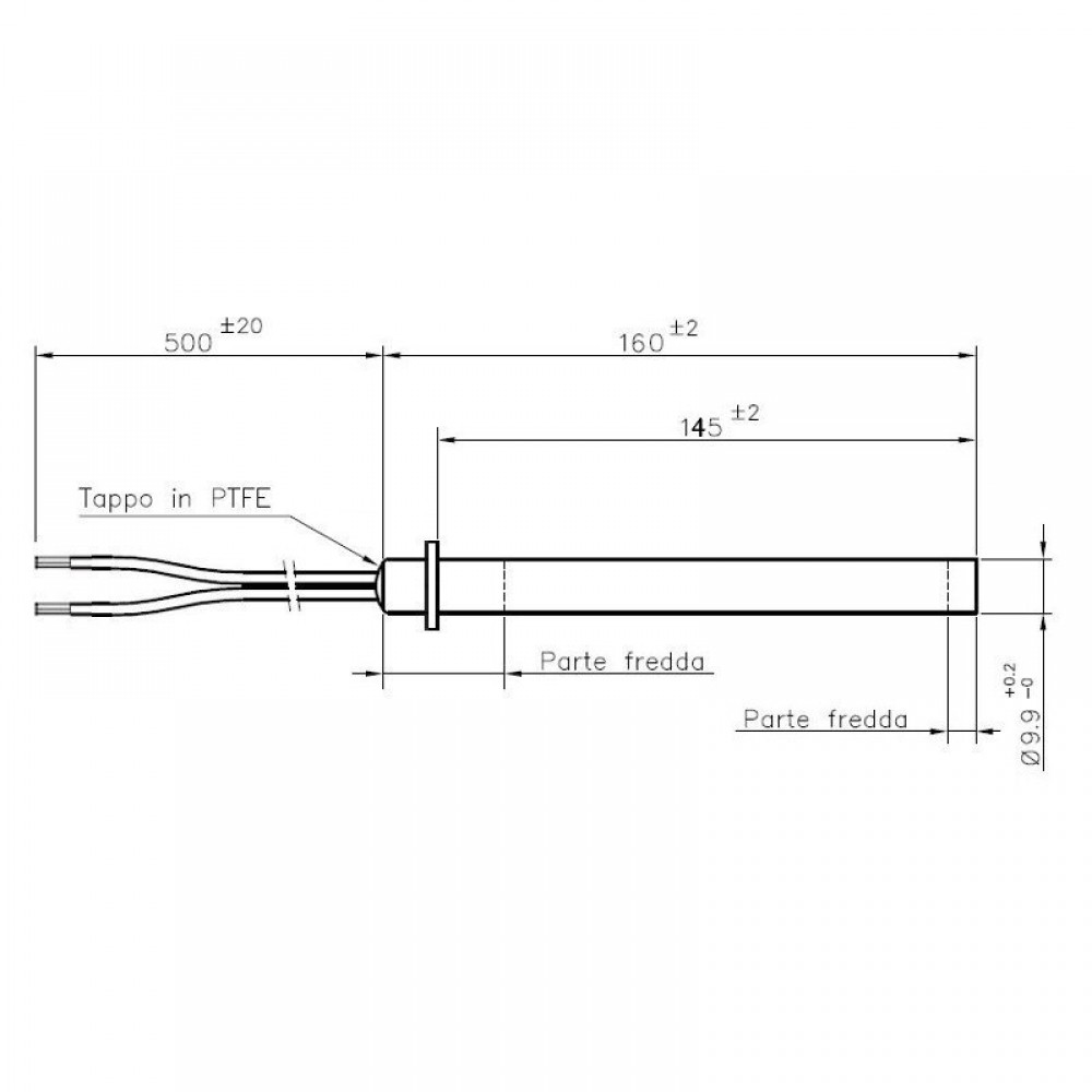 Pelleti süütepulk, kogupikkus 160mm, 250W | Pelleti süütepulk | Pelletikamina osad |