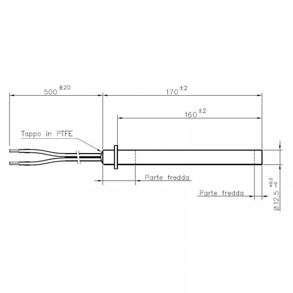 Pelleti süütepulk Palazzetti, Cadel, Thermorossi, Olimpia Splendid, kogupikkus 170mm, 350W - x2 | Pelleti süütepulk | Pelletikamina osad |