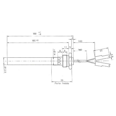 Pelleti süütepulk Palazzetti jt, kogupikkus 188mm, 350W - Pelleti süütepulk
