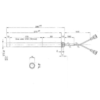 Pelleti süütepulk Edilkamin jt, kogupikkus 280mm, 470W - Pelleti süütepulk