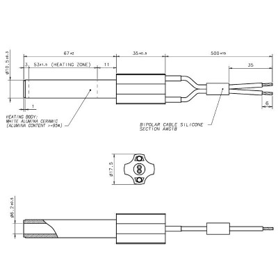 Keraamiline Pelleti süütepulk Eco Spar, BURNiT, Ashley, Adler, AMG, Piazzetta  ja teised, kogupikkus 102mm, 250W - Toote võrdlus