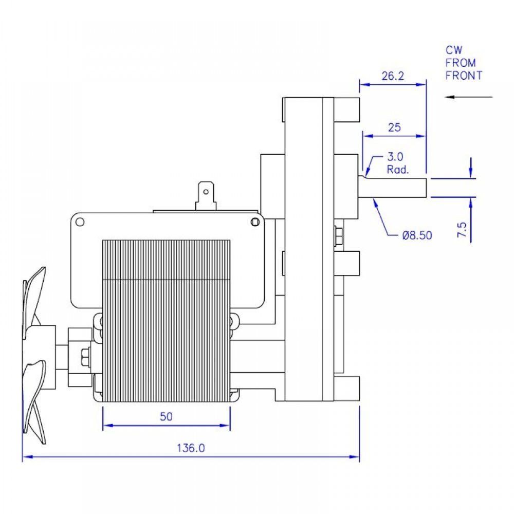 Reduktormootor Mellor FB1304, 8RPM | Reduktormootorid | Pelletikamina osad |