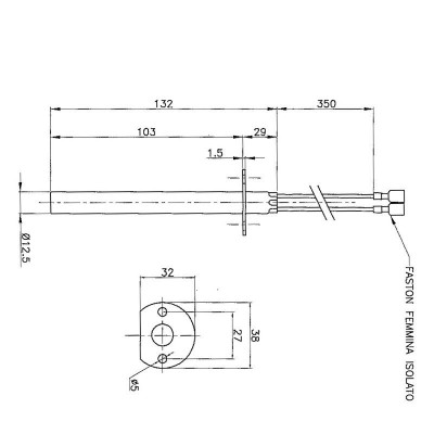 Pelleti süütepulk Enviro, kogupikkus 132mm, 400W - Pelleti süütepulk