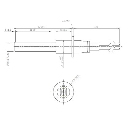 Keraamiline Pelleti süütepulk ETA, Grant Spira, ComfortBilt ja teised, kogupikkus 107mm, 260W - Pelleti süütepulk