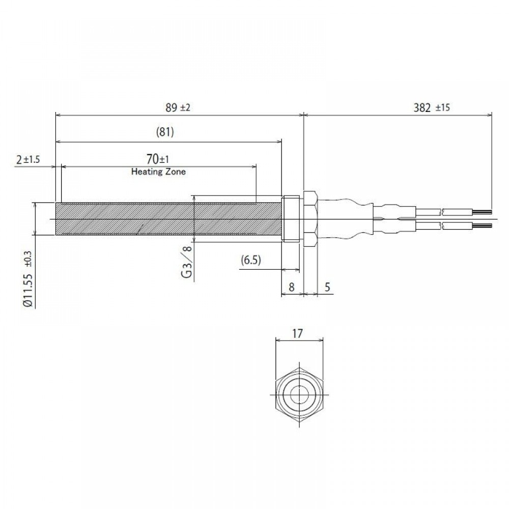 Keraamiline Pelleti süütepulk La Nordica, Ecoteck, Karmek One, Ravelli jt, kogupikkus 94mm, 300W | Pelleti süütepulk | Pelletikamina osad |