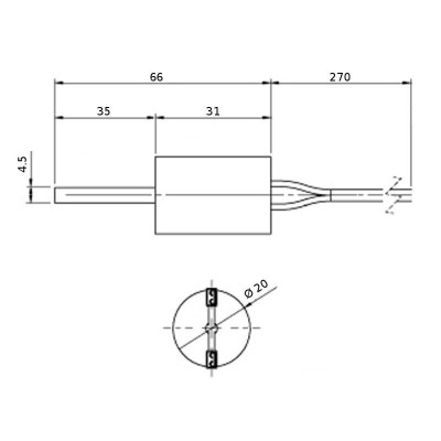 Madalpinge Pelleti süütepulk ComfortBilt, Edilkamin ja teised, kogupikkus 66mm, 90 - 100W kuni 24 V AC - Pelleti süütepulk