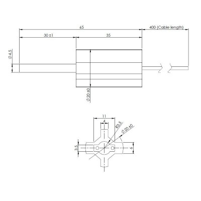 Madalpinge Pelleti süütepulk Eco Spar, BURNiT, kogupikkus 65mm, 95W kuni 24V - Pelleti süütepulk