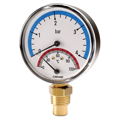 Axial thermomanometer Cewal, Bottom connection - Keskküte