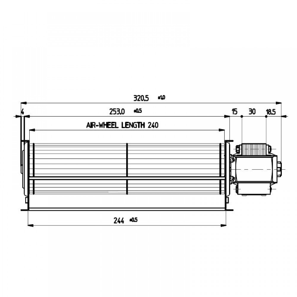 Tangentsiaalne ventilaator Fergas pelletitele Ecoteck, Karmek One, Ravelli jt Ø60 mm, vooluhulk 220 m³/h | Ventilaatorid ja puhurid | Pelletikamina osad |