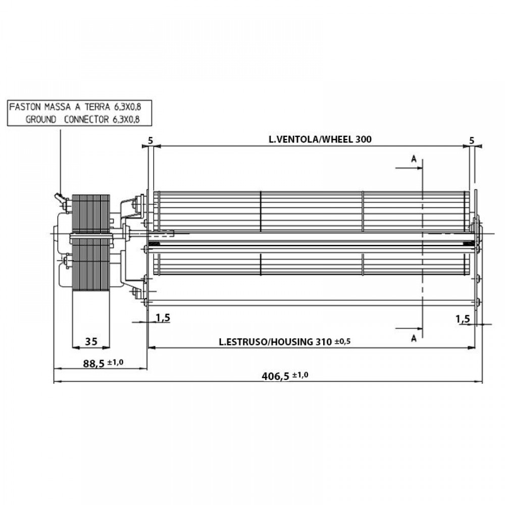 Tangentsiaalne ventilaator Ø80 mm, vooluhulk 175/195 m³/h | Ventilaatorid ja puhurid | Pelletikamina osad |