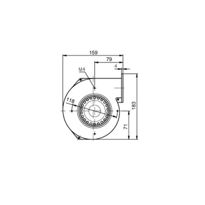 Tsentrifugaalventilaator EBM pelletikahjudele Edilkamin, Ecoteck, Ravelli ja teised, vooluhulk 155 m³/h - Pelletikaminate ventilaatorid ja puhurid