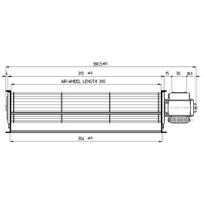 Tangentsiaalne ventilaator Fergas pelletikahjudele Anselmo Cola, Cadel, Ferroli, La Nordica jt Ø60 mm, vooluhulk 180 m³/h - Pelletikaminate ventilaatorid ja puhurid