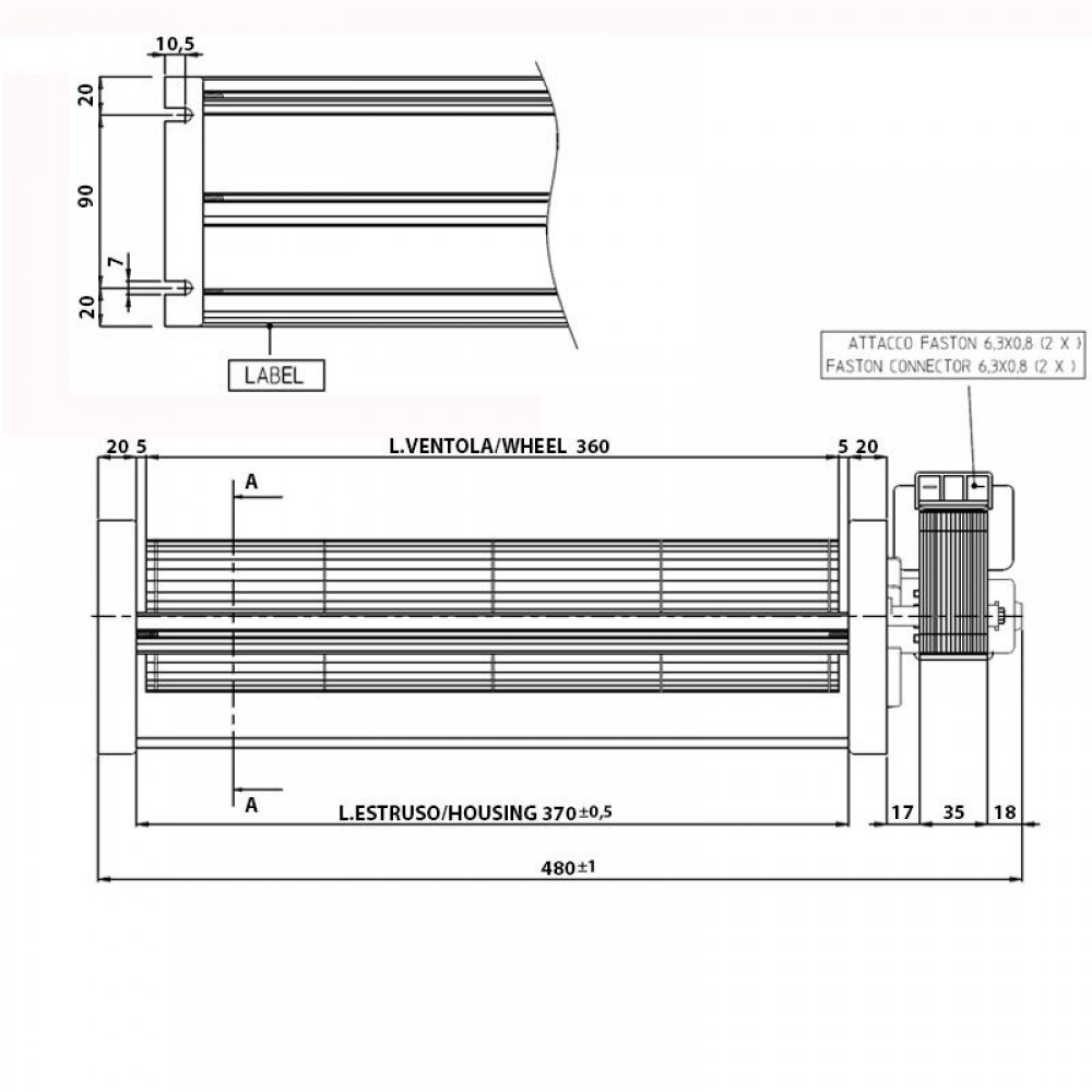 Tangentsiaalne ventilaator pelletikahjudele Ø80 mm, vooluhulk 251-302 m³/h | Ventilaatorid ja puhurid | Pelletikamina osad |