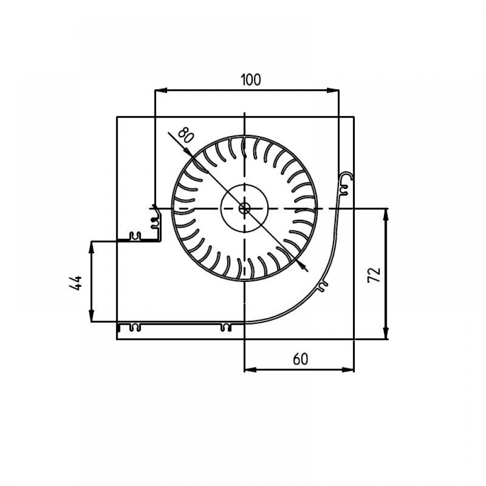 Tangentsiaalne ventilaator pelletikahjudele Ø80 mm, vooluhulk 251-302 m³/h | Ventilaatorid ja puhurid | Pelletikamina osad |