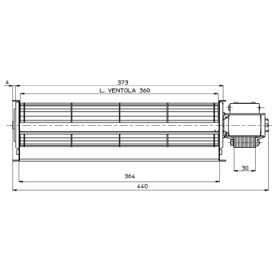 Tangentsiaalne ventilaator Fergas pelletikahjudele Ferroli, Lincar, Olimpia Splendid ja teistele Ø60 mm, vooluhulk 210 m³/h - Pelletikaminate ventilaatorid ja puhurid