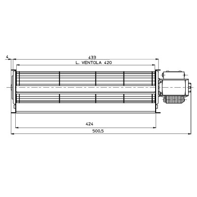 Tangentsiaalne ventilaator Fergas pelletikahjudele Deville Ø60 mm, vooluhulk 280 m³/h - Pelletikaminate ventilaatorid ja puhurid