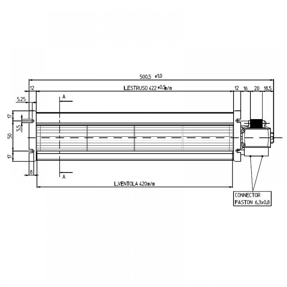 Tangentsiaalne ventilaator Ø60 mm, vooluhulk 190 m³/h | Ventilaatorid ja puhurid | Pelletikamina osad |
