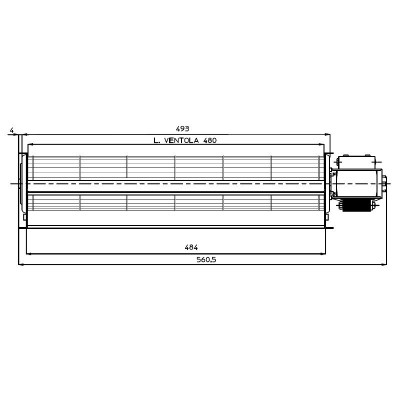 Tangentsiaalne ventilaator Fergas pelletikahjudele Edilkamin, Cadel ja teised, Ø60 mm, vooluhulk 250 m³/h - Pelletikaminate ventilaatorid ja puhurid