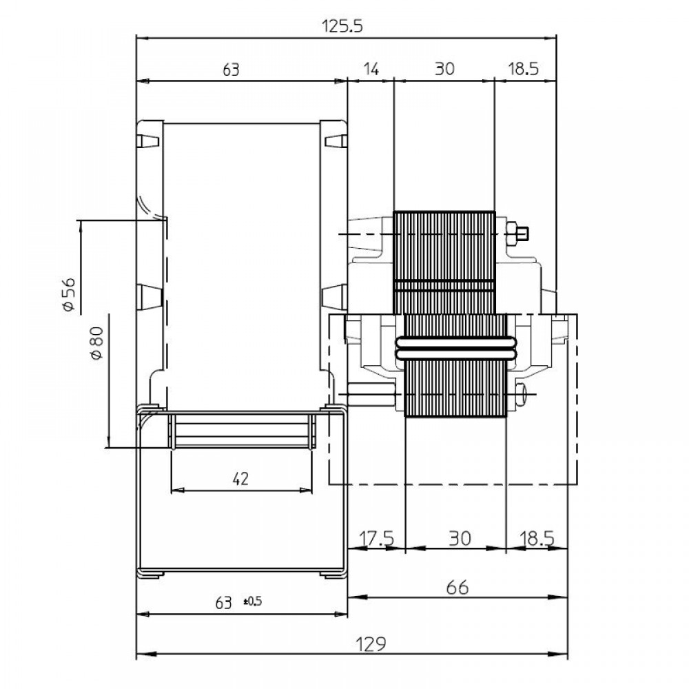 Tsentrifugaalventilaator Fergas, vooluhulk 121 m³/h | Ventilaatorid ja puhurid | Pelletikamina osad |
