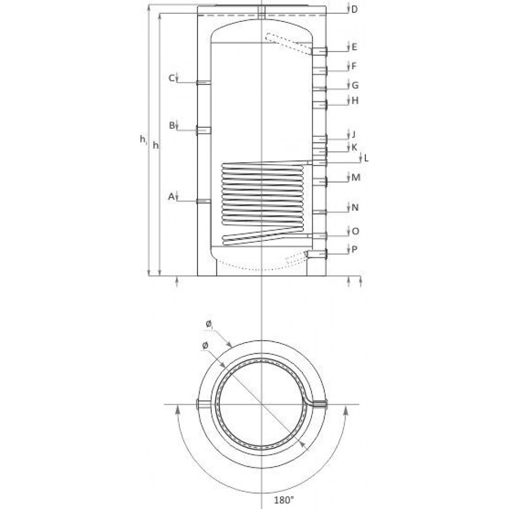 Buffer Tank Sunsystem, Model PR 800, Capacity 800L, One heat exchange coil Vessel | Buffer Tanks Buffer Tank Sunsystem, Model PR 800, Capacity 800L, One heat exchange coil Vessel | Buffer Tanks | DHW Cylinders & Buffers |