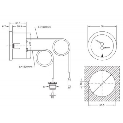 Capillary thermomanometer Cewal, Thermoplastic case - Keskküte